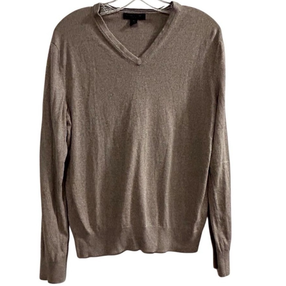 Banana Republic Men's V-Neck‎ Pullover Sweater Beige Silk Cashmere Blend Size M